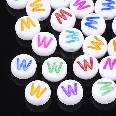 Initial Acrylic Beads X-OACR-E001-20W-1