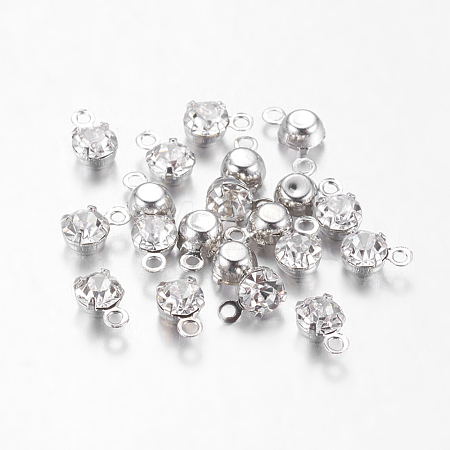 Platinum Brass Setting with Middle East Rhinestone Pendants X-RB-6.5x4x3.5-01N-1