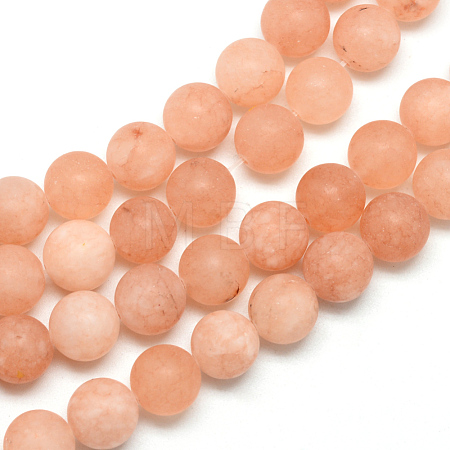 Natural White Jade Bead Strands X-G-R297-8mm-39-1