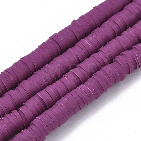 Handmade Polymer Clay Beads Strands X-CLAY-R089-6mm-037-1