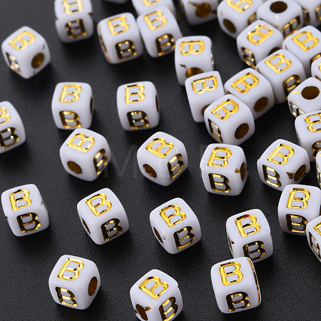 Opaque White Acrylic Beads MACR-Q242-010B-1