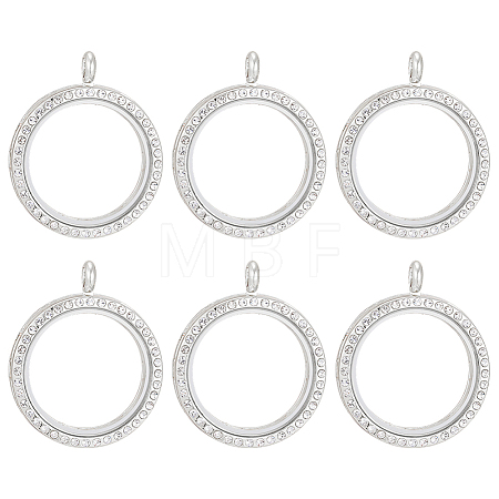 6Pcs Alloy Magnetic Locket Pendants FIND-ME0003-67P-1