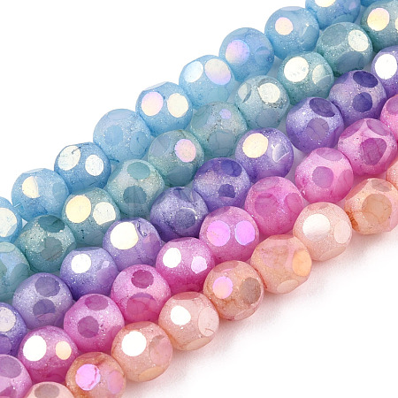 Opaque Frosted Glass Beads Strands EGLA-N006-076-1