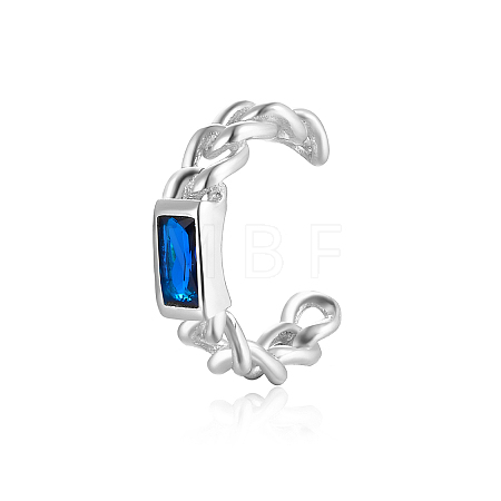 Anti-Tarnish Geometric Rectangle Fashionable Silver Clip-on Earrings with S925 Silver Chain Charm XA9754-8-1