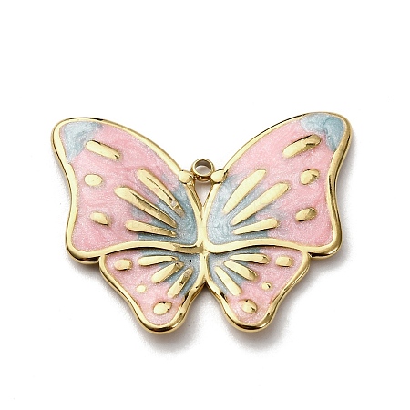 304 Stainless Steel Enamel Pendants STAS-I347-01G-02-1