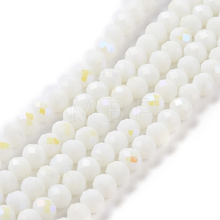 Electroplate Opaque Solid Color Glass Beads Strands EGLA-A044-P1mm-L01-1