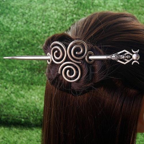 Antique Silver Viking Hair Sticks Hair Pin PW-WG2F806-20-1