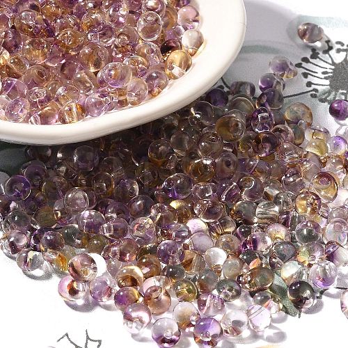 Transparent Baking Paint Glass Seed Beads SEED-P006-02B-15-1