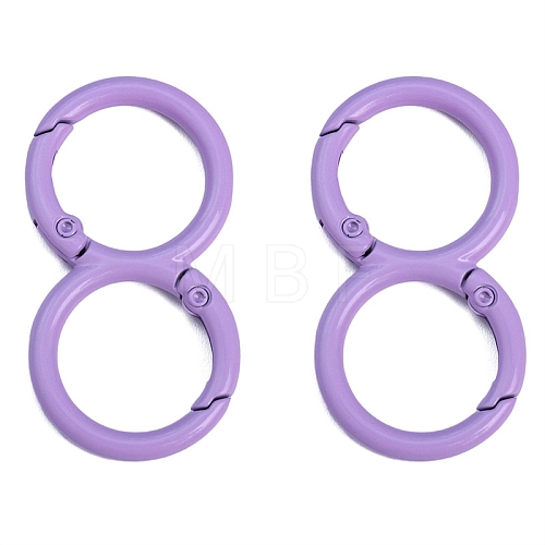 Spray Painted Alloy 8-shaped Keychain Clasps PW-WGE4E28-18-1