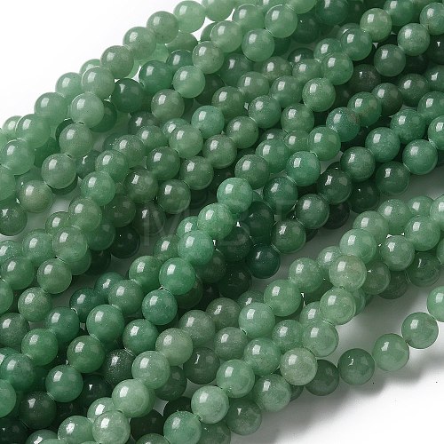 Natural Green Aventurine Round Beads Strands G-S150-8mm-1-1