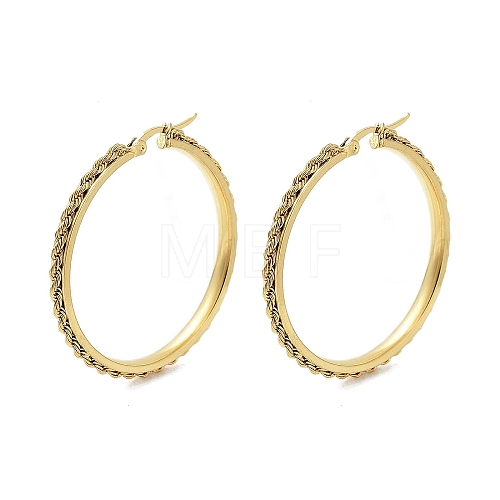 PVD Vacuum Plating 202 Stainless Steel Hoop Earrings EJEW-A041-04G-1