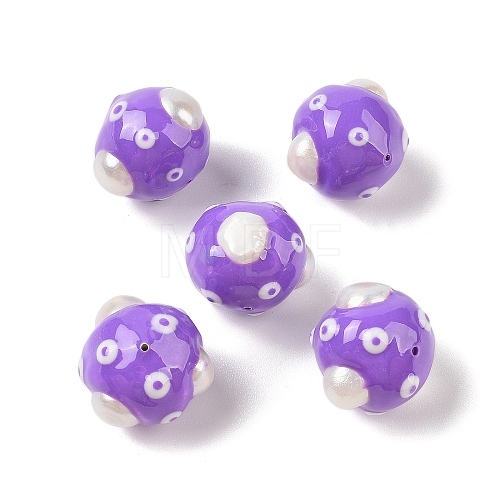 Natural Pearl Enamel Beads PEAR-G014-03A-1