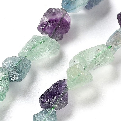 Raw Rough Natural Fluorite Beads Strands G-P528-B03-02-1