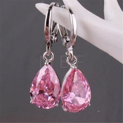 Teardrop Rhinestone Dangle Earrings for Girl Women Gift EJEW-BB64285-1