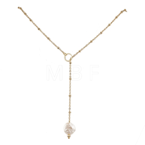 ABS Plastic Imitation Pearl Nuggets Pendant Necklaces NJEW-JN04952-1