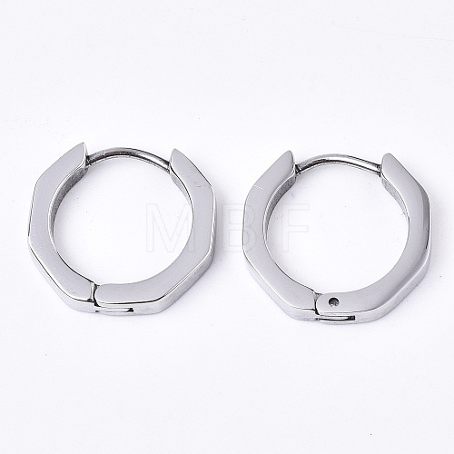 304 Stainless Steel Huggie Hoop Earrings EJEW-N016-003-1