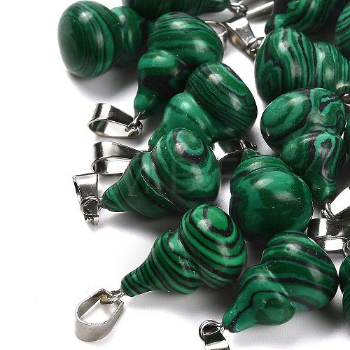 Synthetic Malachite Pendants G-B127-03P-07-1