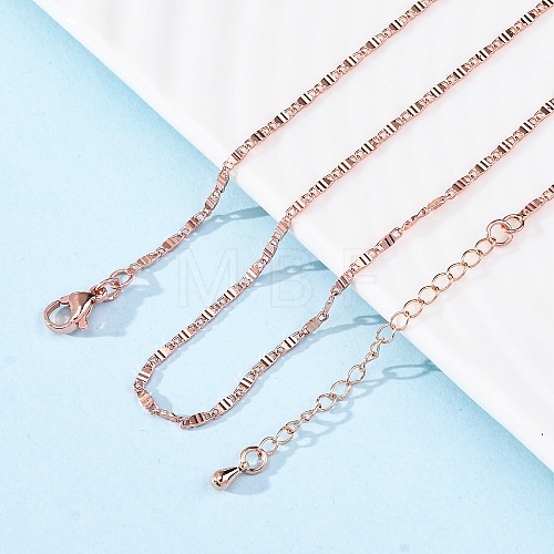 Brass Oval Link Chain Necklaces for Women NJEW-D302-10RG-1