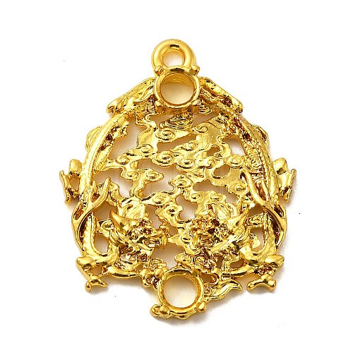 Rack Plating Alloy Pendant Cabochon Settings FIND-C063-11G-1