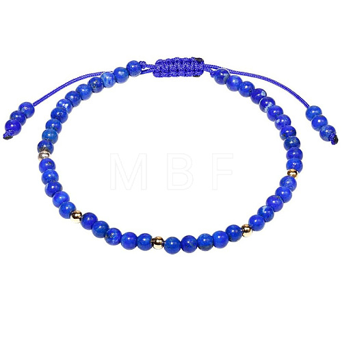 Natural Round Lapis Lazuli Braided Bead Bracelets XS5464-5-1