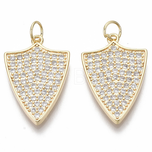 Brass Micro Pave Cubic Zirconia Pendants KK-R130-021G-NF-1