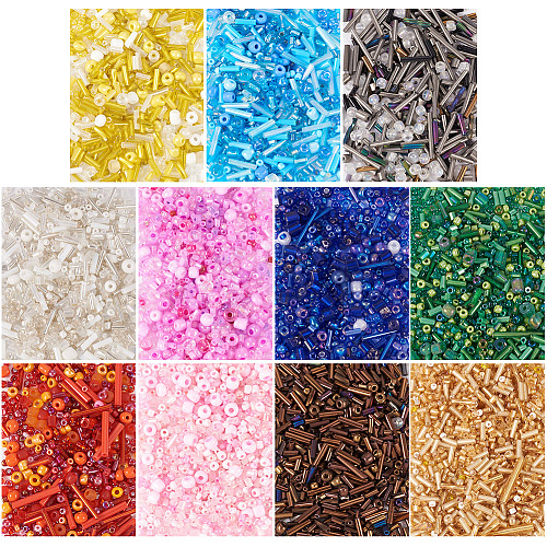 200g 10 colors Glass Seed Beads SEED-TA0001-14-1