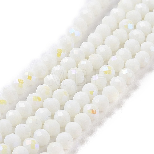 Electroplate Opaque Solid Color Glass Beads Strands EGLA-A044-P1mm-L01-1