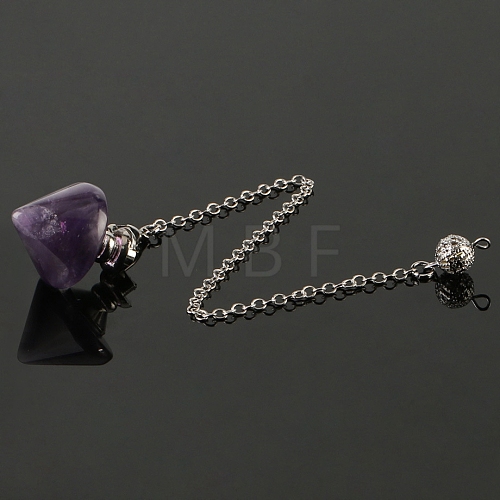 Natural Amethyst Pointed Dowsing Pendulums PW-WG491EC-09-1