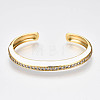 Brass Micro Pave Clear Cubic Zirconia Cuff Bangles BJEW-N302-004F-NF-1