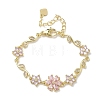 Brass Micro Pave Cubic Zirconia Link Chain Bracelets for Women BJEW-C156-04D-03G-4
