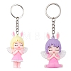 2Pcs 2 Style Angel Shape PVC Pendants Keychains KEYC-JKC00685-1