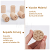 CHGCRAFT 6Pcs 6 Styles Flower Pattern Round Wooden Traditional Chinese Moon Cake Molds AJEW-CA0004-25-9