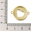 Rack Plating Brass Micro Pave Clear Cubic Zirconia Hollow Connector Charms KK-M079-13G-3