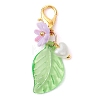 Leaf Acrylic & Flower Resin Pendant Decorations HJEW-JM02778-4