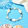 Shell Pearl & Natural & Synthetic Mixed Gemstone Beads Stretch Bracelets for Women BJEW-JB13898-01-1