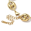 304 Stainless Steel Link Bracelets for Women BJEW-P354-05G-7