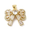 Rack Plating Brass Micro Pave Cubic Zirconia Pendants KK-P241-34G-1