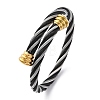 304 Stainless Steel Torque Bangles for Women BJEW-P310-18MC-4