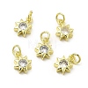 Brass Micro Pave Cubic Zirconia Charms KK-E068-VB238-2