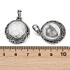 Natural & Synthetic Mixed Gemstone Half Round Pendants PALLOY-R159-01AS-4