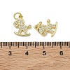 Brass Micro Pave Clear Cubic Zirconia Pendants KK-A294-01A-G-3