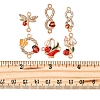 24Pcs 6 Styles Alloy Enamel Links Connector Charms ENAM-FS0002-91-5