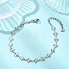 304 Stainless Steel Clover Link Chains Bracelets for Women BJEW-JB13890-2