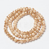 Electroplate Opaque Solid Color Glass Beads Strands EGLA-A034-P8mm-K07-3