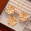 Flower Alloy Pendant Necklaces & Stud Earrings Sets FS-WGA42C5-01-1