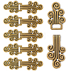 6 Pairs Vintage Cloud Pattern Alloy Buckle for Clothing & Bags BUTT-FH0001-043-1