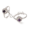 Rotating Sun Natural Amethyst Link Bracelets GG-CBA0251-11P-13-4