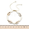 Cowrie Shell & Natural White Shell Beaded Adjsutable Bracelets BJEW-JB13918-3