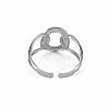 304 Stainless Steel Interlocking Ring Cuff Ring RJEW-N038-042P-2