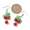 Natural Carnelian Grapes Dangle Earrings EJEW-JE05690-01-3